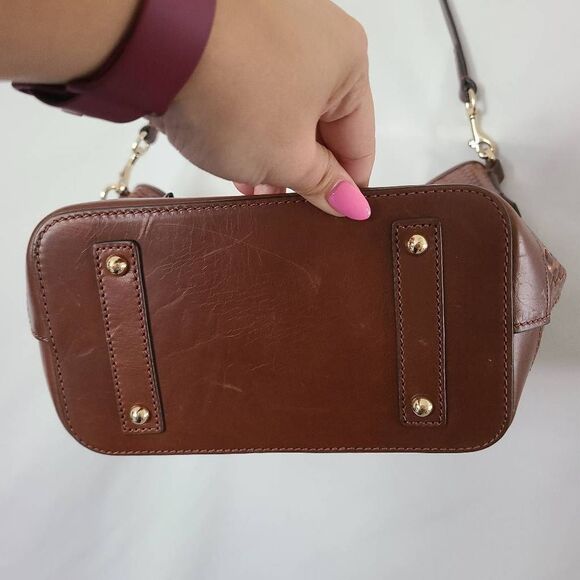 Dooney & Bourke Small Camden Cognac Woven Leather  Hobo - Picture 4 of 10